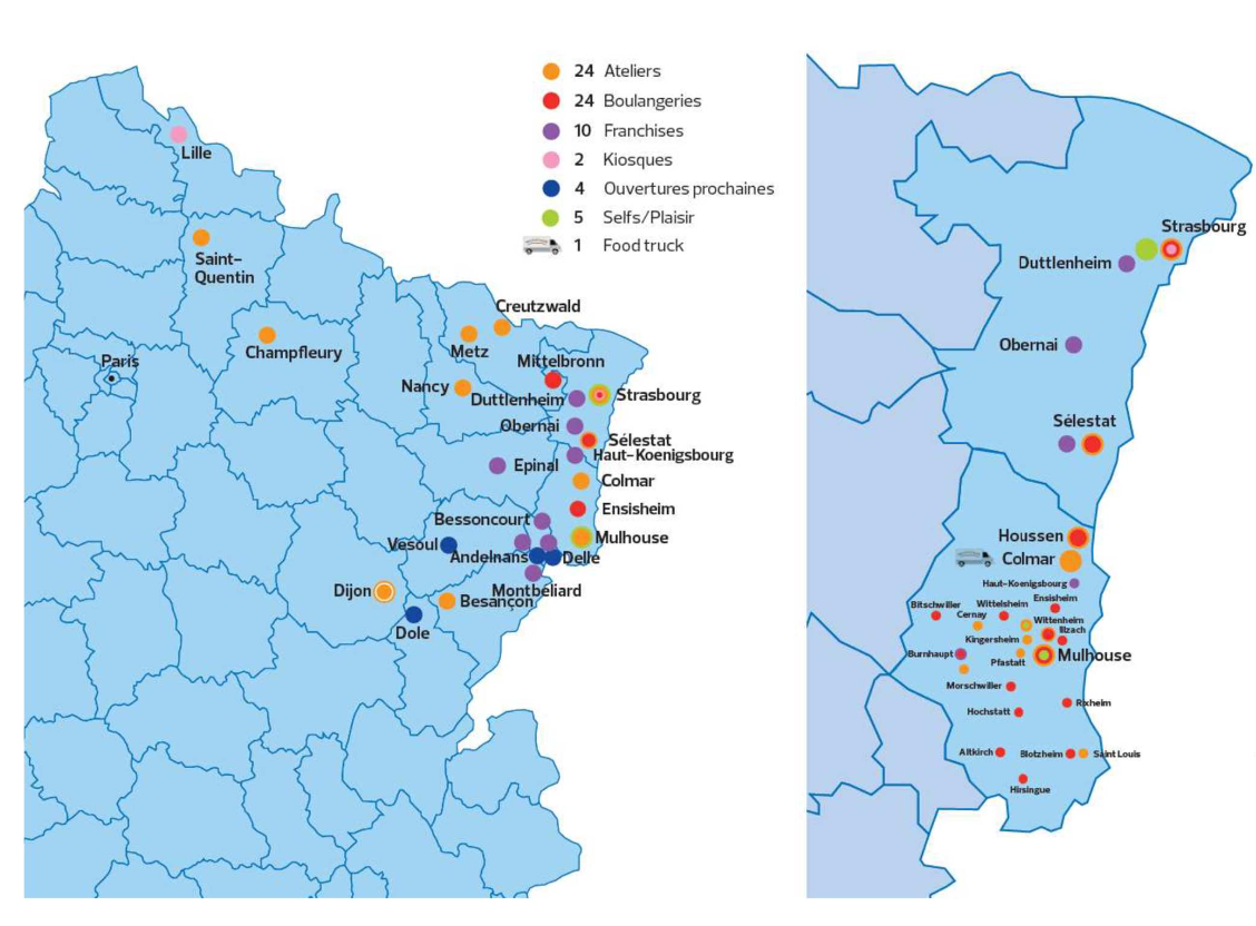 Poulaillon - Répartition Géographique des Magasins